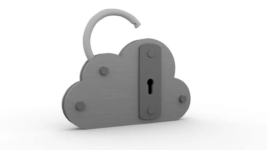 cloud security lock concept